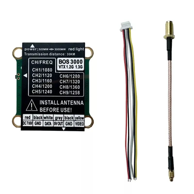 1,2G 1,3G 3W 9CH VTX - Hochleistungs-3000mW-FPV-Sender PAL/NTSC für DIY-FPV-Drohne