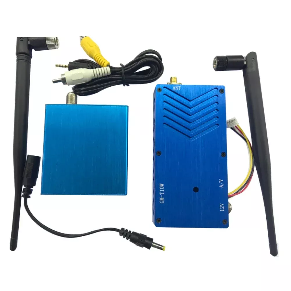 1,3G 10W 4CH VTX - беспроводной AV FPV передатчик и приемник для дальнего радиоуправляемого дрона / квадрокоптера