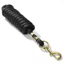 10 FT Heavy-Duty Horse Lead Rope – 5/8″ Black Polyester with Swivel Bolt Snap Clip | Model 254015