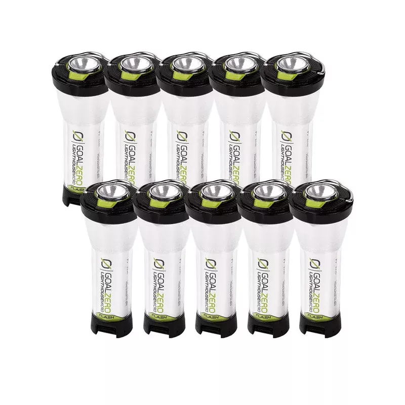 (10-Pack) Lighthouse Micro Flash USB Rechargeable Lanterns