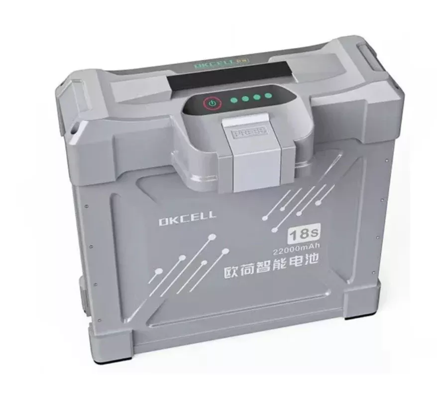 새로운 OKCELL 18S ​​66.6V 1458.2WH 22000MAH 28000MAH 지능형 농업 드론 배터리 Lipo 배터리 드론 플러그인 배터리