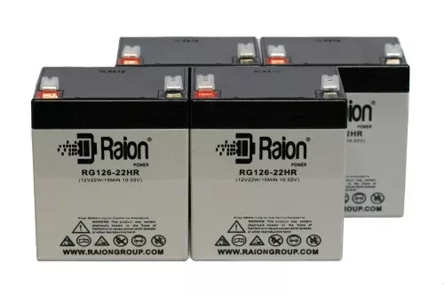 XYC HR1222W 12V 5.5Ah 22W Replacement Battery (4 Pack)